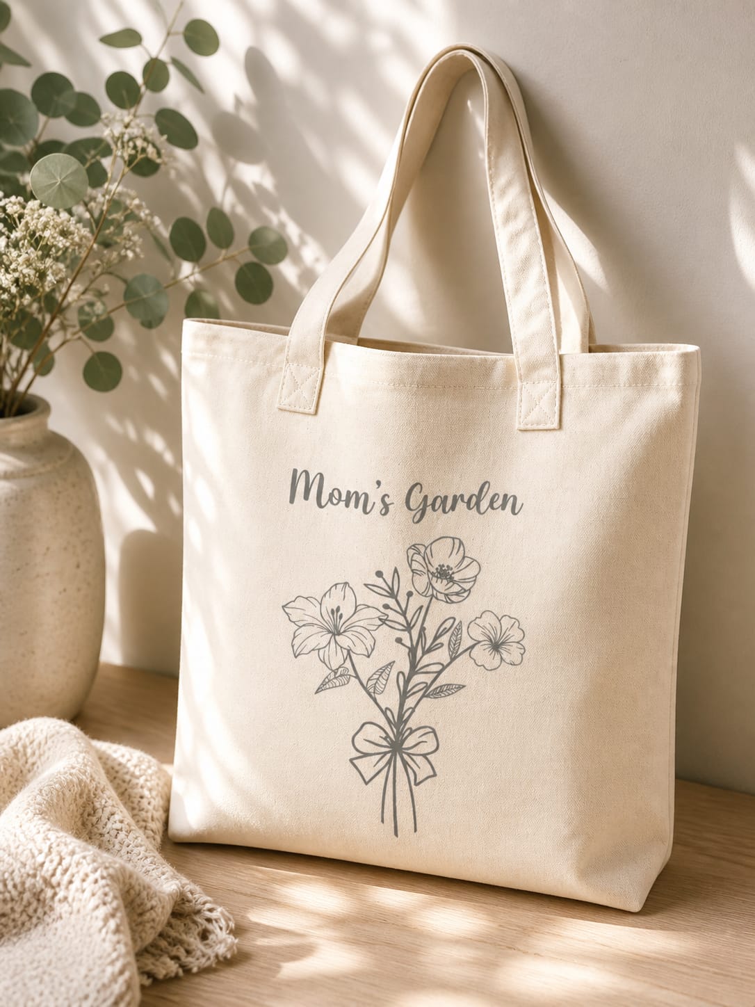 Canvas bag birth flower gift preview